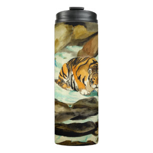 Wasserfarbe Tiger Thermosbecher
