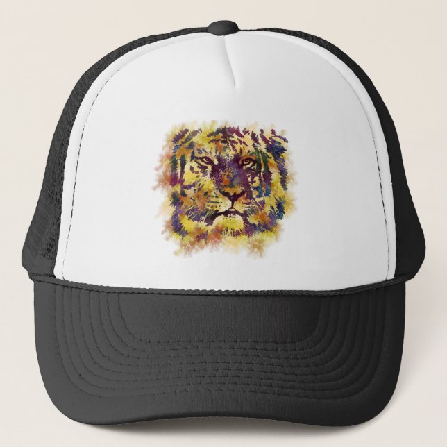 Wasserfarbe Tiger Truckerkappe (Vorderseite)