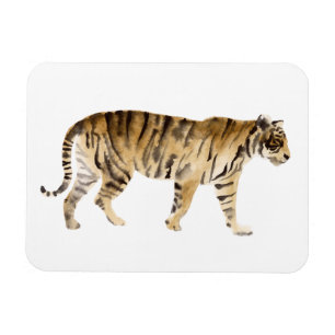 Wasserfarbe Tiger Wandern Magnet