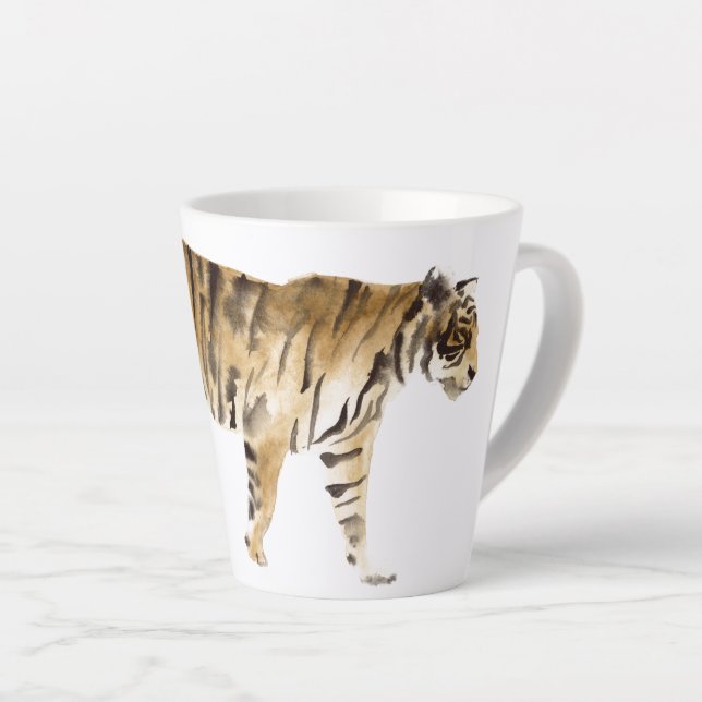 Wasserfarbe Tiger Wandern Milchtasse (Rechte Ecke)