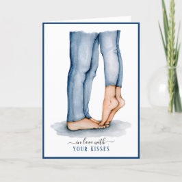 Wasserfarbe Tiptoe Kiss Feiertagskarte