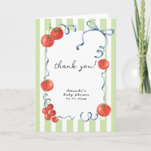 Wasserfarbe Tomato Baby Dusche Danke