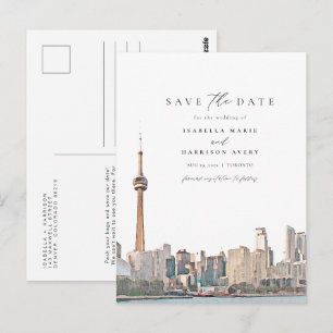 Wasserfarbe Toronto Canada Skyline Save the Date Postkarte