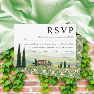 Wasserfarbe Toskana Italien Hochzeit in Urlaubsort RSVP Karte