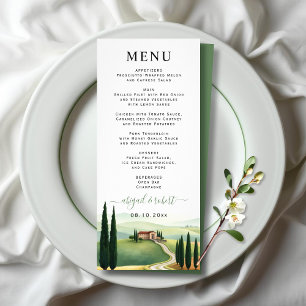 Wasserfarbe Toskana Italien Landschaft Hochzeitska Werbekarte