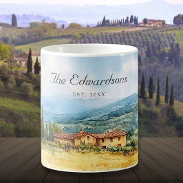 Wasserfarbe Toskana Name Mittelmeer Kaffeetasse