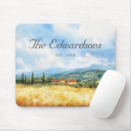 Wasserfarbe Toskana Name Mittelmeer Mousepad