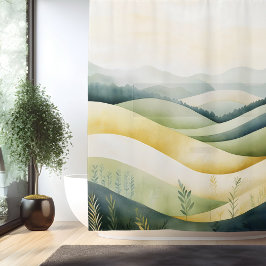 Wasserfarbe Traditionelle japanische Landschaft Duschvorhang