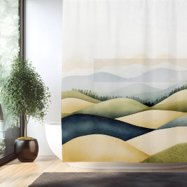 Wasserfarbe Traditionelle japanische Landschaft Duschvorhang