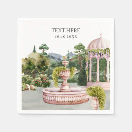 Wasserfarbe Traumgrüner Garten elegant Serviette