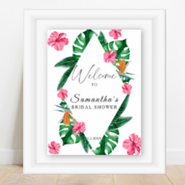 Wasserfarbe Tropisch - Brautparty Begrüßungszeiche Poster