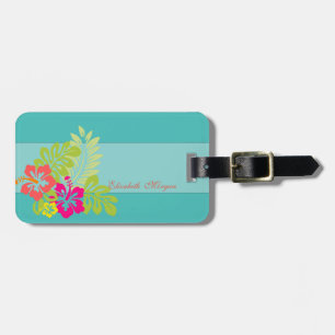 Wasserfarbe tropisch, Hawaiischer Hibiskus Gepäckanhänger
