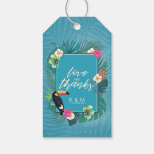 Wasserfarbe Tropisch mit Toucan Vielen Dank Aquama Geschenkanhänger