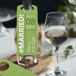 Wasserfarbe tropisch #Verheiratet Green ID577 Flaschenanhänger