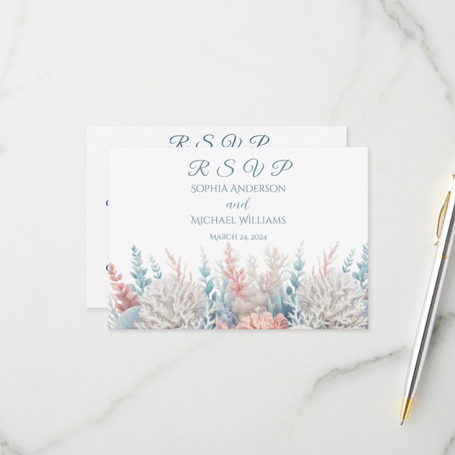 Wasserfarbe Tropische Bliss UAWG RSVP Karte (Vorderseite/Rückseite Beispiel)