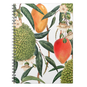 Wasserfarbe tropische durische, Mango-Muster. Notizblock