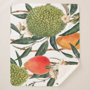 Wasserfarbe tropische durische, Mango-Muster. Sherpadecke