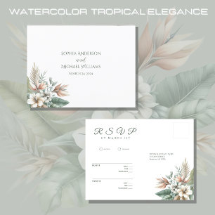 Wasserfarbe Tropische Elegance-UAWG-Hochzeit- Postkarte