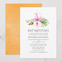 Wasserfarbe tropische Flora Bat Mitzvah