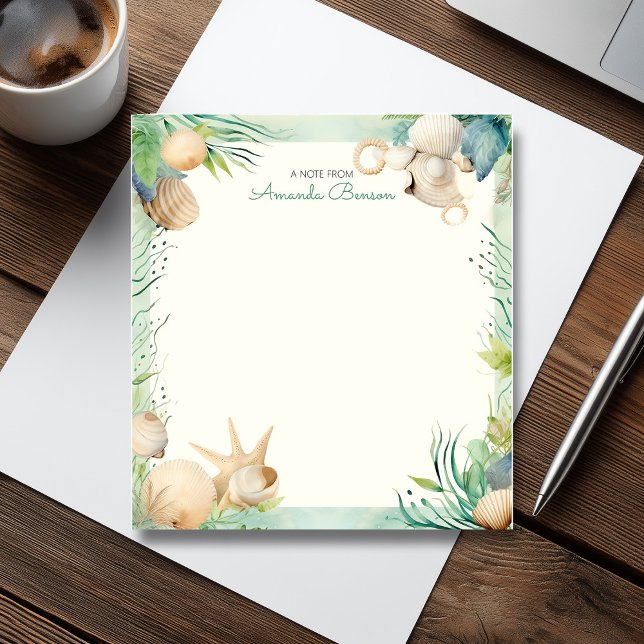Wasserfarbe tropische Meeresnatur Notizblock (Watercolor Nautical Tropical Maritime Nature Notepad)