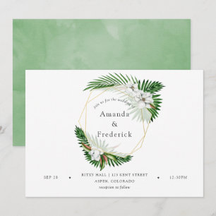 Wasserfarbe tropische Vegetation Geometrische Hoch Einladung