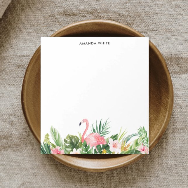 Wasserfarbe tropischen Blätter Flamingo Custom Not Notizblock (Von Creator hochgeladen)