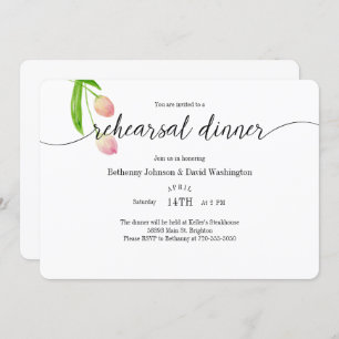 Wasserfarbe Tulip Probe Abendessen Einladung