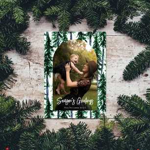 Wasserfarbe Twitter Weihnachtsbäume Foto Feiertagskarte