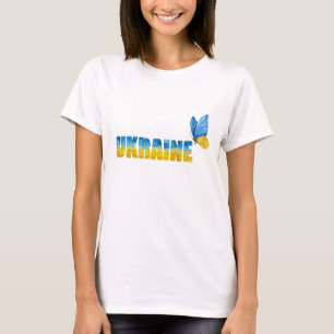 Wasserfarbe Ukraine Schmetterling Kunst T-Shirt