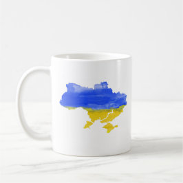 Wasserfarbe Ukrainische Karte Kaffeetasse