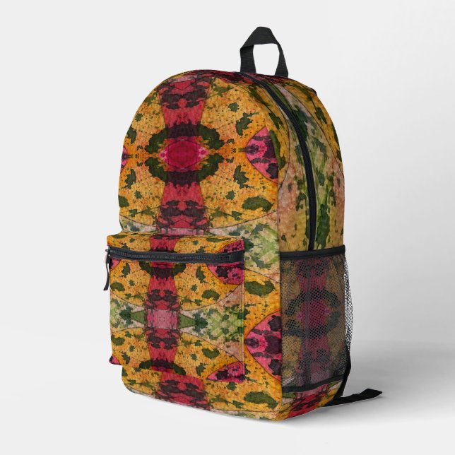 Wasserfarbe und Abstrakte Ausdruckskraft Kunst Bedruckter Rucksack (Rückseitige Ecke Rechts)