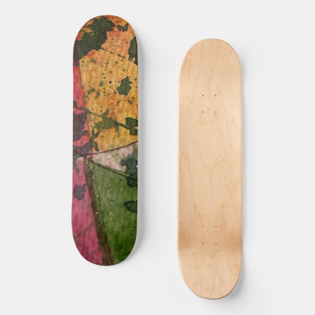 Wasserfarbe und Abstrakte Ausdruckskraft Kunst Skateboard (Vorderseite)