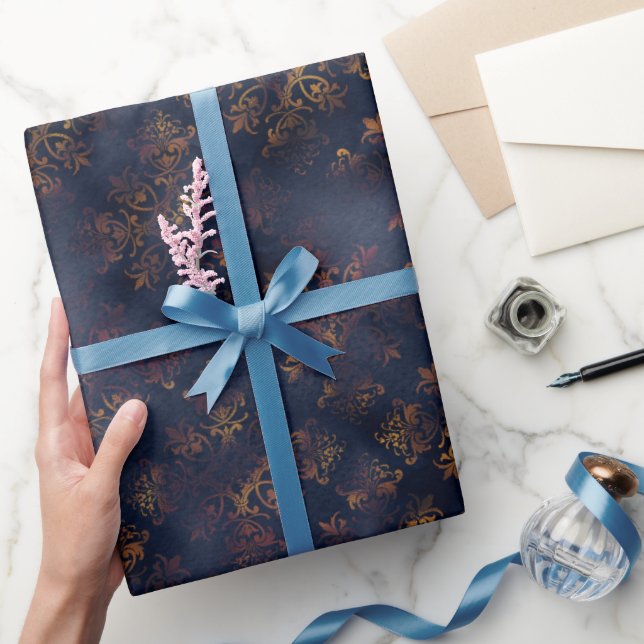 Wasserfarbe und Kupfermuster Muster Geschenkpapier (Schenken)