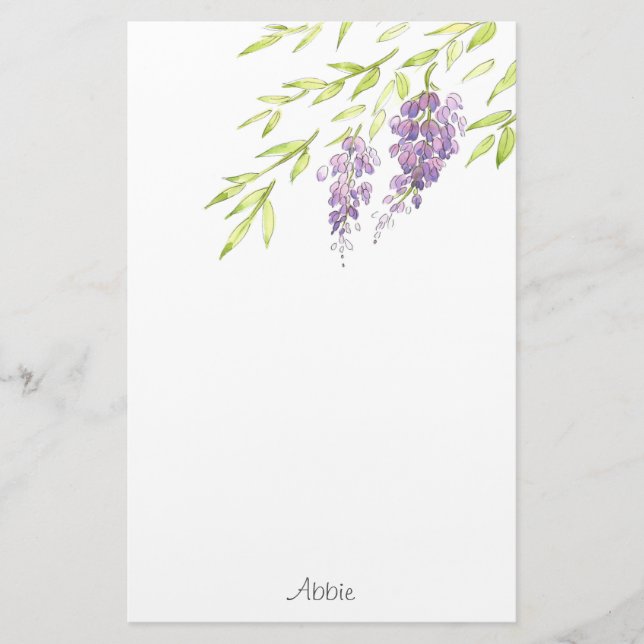 Wasserfarbe und Pen Wisteria Briefpapier (Vorderseite)