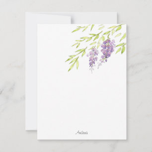 Wasserfarbe und Pen Wisteria Mitteilungskarte