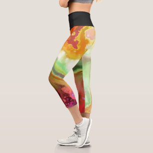 Wasserfarbe und Schwarz   Zazzle_Growshop. Capri Leggings