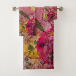 Wasserfarbe und Tinte Abstrakt schöne Malerei Art Badhandtuch Set