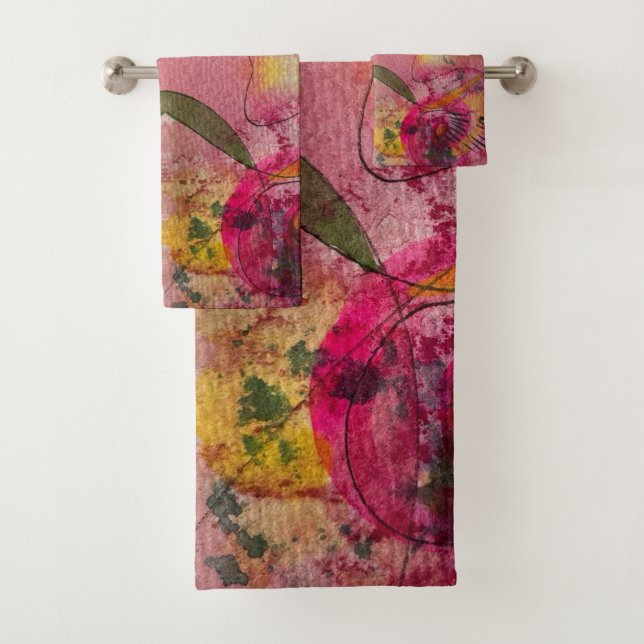 Wasserfarbe und Tinte Abstrakt schöne Malerei Art Badhandtuch Set (Insitu)