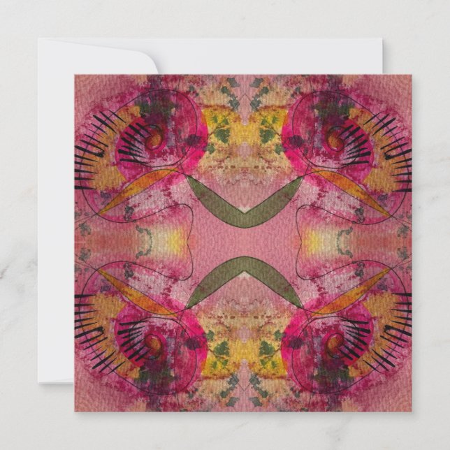 Wasserfarbe und Tinte Abstrakt schöne Malerei Art Mitteilungskarte (Vorderseite)