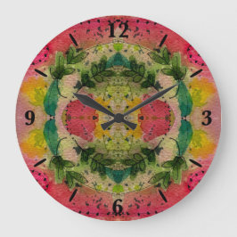 Wasserfarbe und Tinte Abstrakter Impressionismus K Große Wanduhr