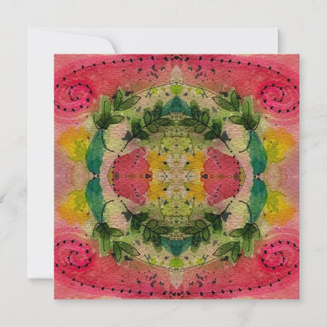 Wasserfarbe und Tinte Abstrakter Impressionismus K Mitteilungskarte (Vorderseite)