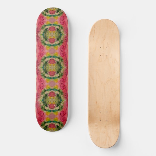 Wasserfarbe und Tinte Abstrakter Impressionismus K Skateboard (Vorderseite)