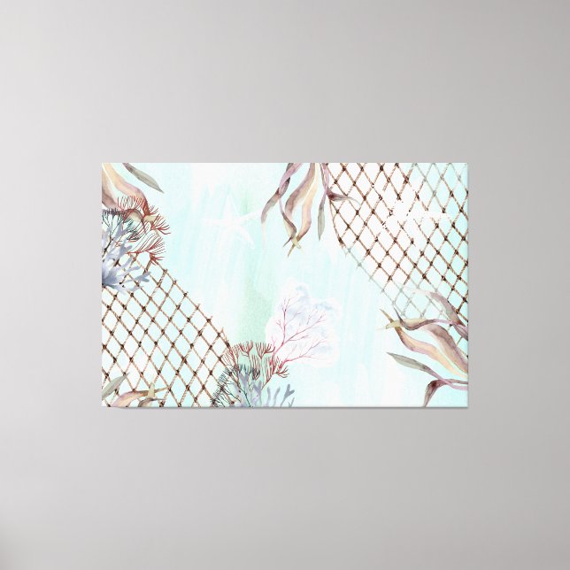 Wasserfarbe unter dem blass türkisfarbenen Meer Leinwanddruck (Vorderseite)