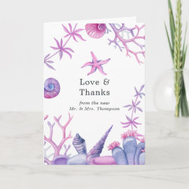 Wasserfarbe unter dem Foto Hochzeiten Dankeskarte