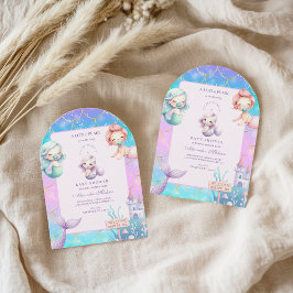 Wasserfarbe unter dem Meer Kleine Perlendusche Einladung