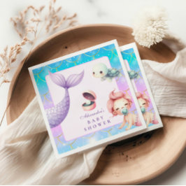 Wasserfarbe unter dem Meer Kleine Perlendusche Serviette