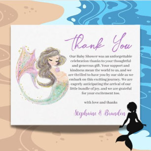 Wasserfarbe unter dem Meer MERMAID Vielen Dank Dankeskarte