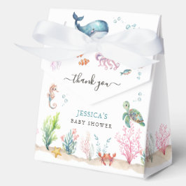 Wasserfarbe unter der Baby-Dusche der Meerestiere Geschenkschachtel