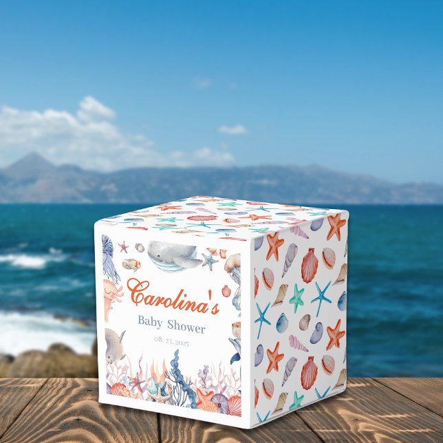 Wasserfarbe unter der Babydusche des Meeres Geschenkschachtel (Von Creator hochgeladen)
