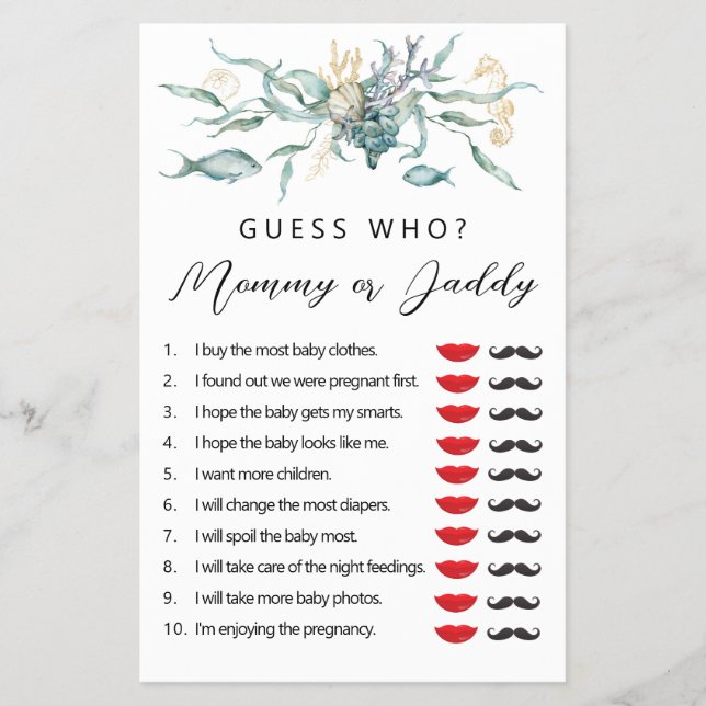 Wasserfarbe unter der Meeresqualle Ratet, wer spie Flyer (Vorne)